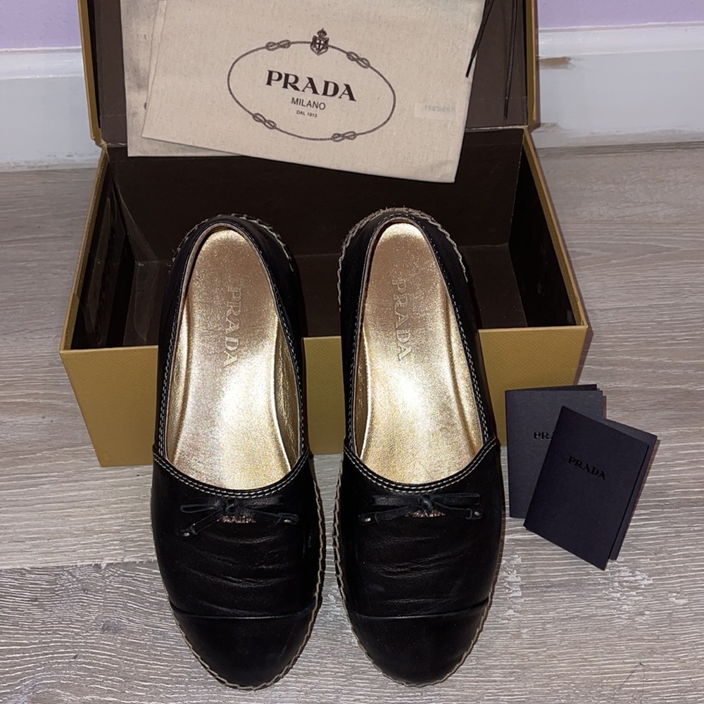 AUTHENTIC PRADA Leather Espadrilles - Picture 12 of 15